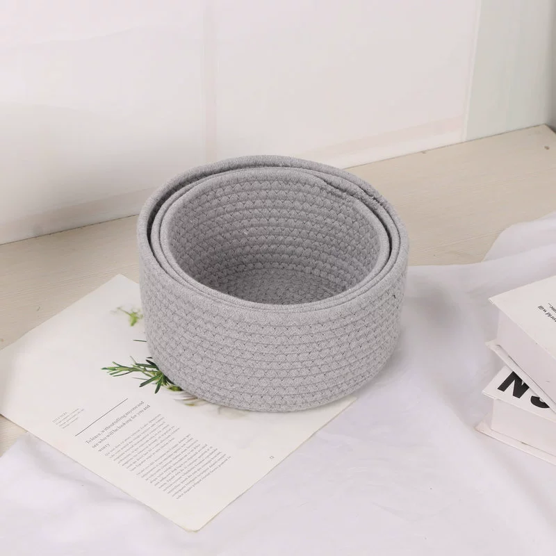 Столешничная корзина для хранения, плетеная круглая система хранения, корзина для белья
