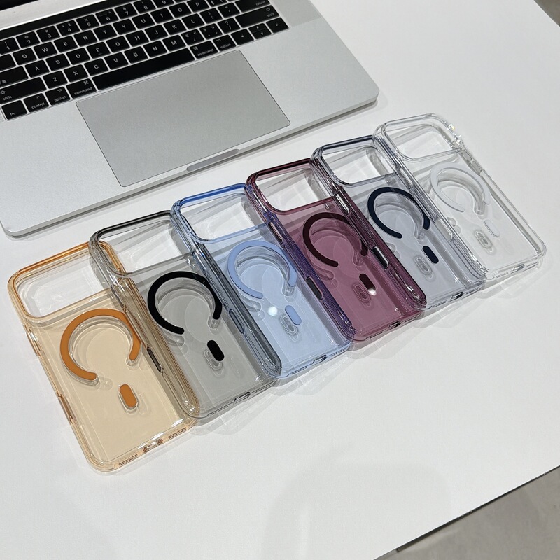 Suitable for Iphone18Promax Mobile Phone Case, High-Transparency Magnetic Ai Button, Apple 17 Acrylic Full-Cover Protective Case