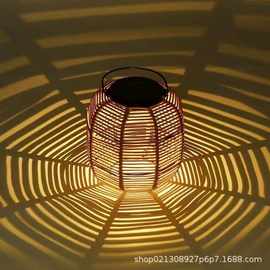 太阳能花园灯户外防水藤编光影灯笼景观庭院灯别墅民宿装饰氛围灯