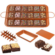 跨境布朗尼烤盘长方形蛋糕磨具面包蛋糕模方格布朗尼烤盘烘焙用品