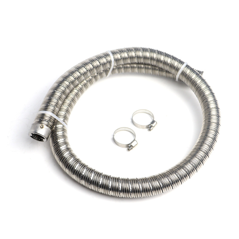 驻车加热器双层排烟管不锈钢波纹管细螺旋排气加厚尾气废气管配件