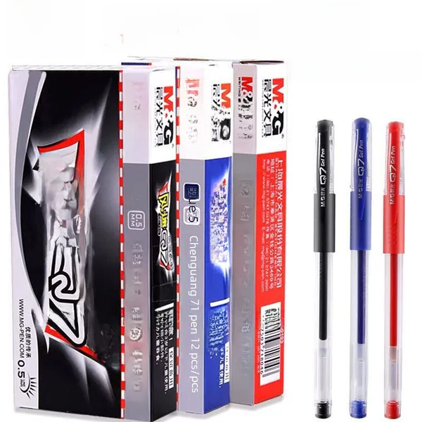 Morning&Light Q7 Gel Pen 0.5mm Bullet Tip Cap-Off Office Black Ink Pen Student Signature Pen Water-Based Pen Carbon Pen