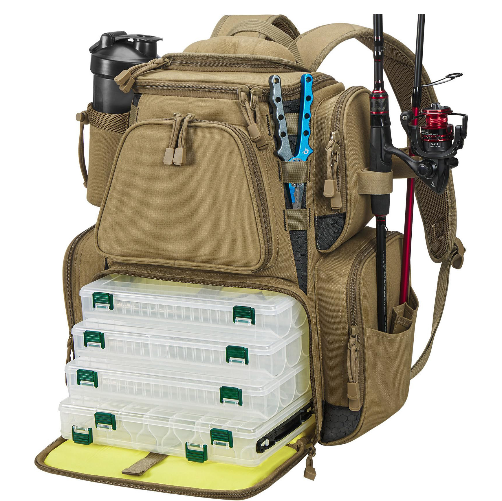 Bolsa de pesca multifuncional de gran capacidad bolsa de equipos de pesca impermeable bolsa de caña de pesca resistente al desgaste bolsa de pesca de mar bolsa de almacenamiento de pesca portátil