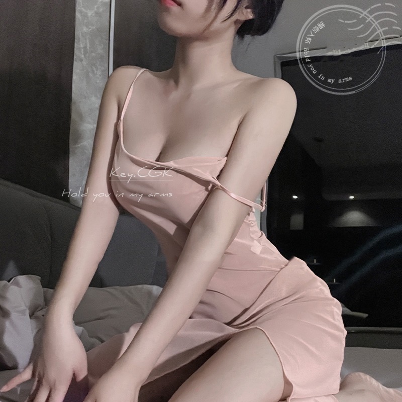 섹시한 잠옷 여자의 여름 얼음 실크 잠옷 섹시한 속옷 얇은 2023 유혹을위한 새로운 비 이륙 침대 유니폼