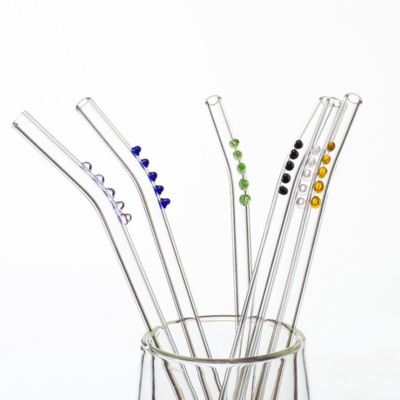 Fábrica al por mayor creativo de vidrio borosilicato paja jugo leche mujeres embarazadas y niños disponibles