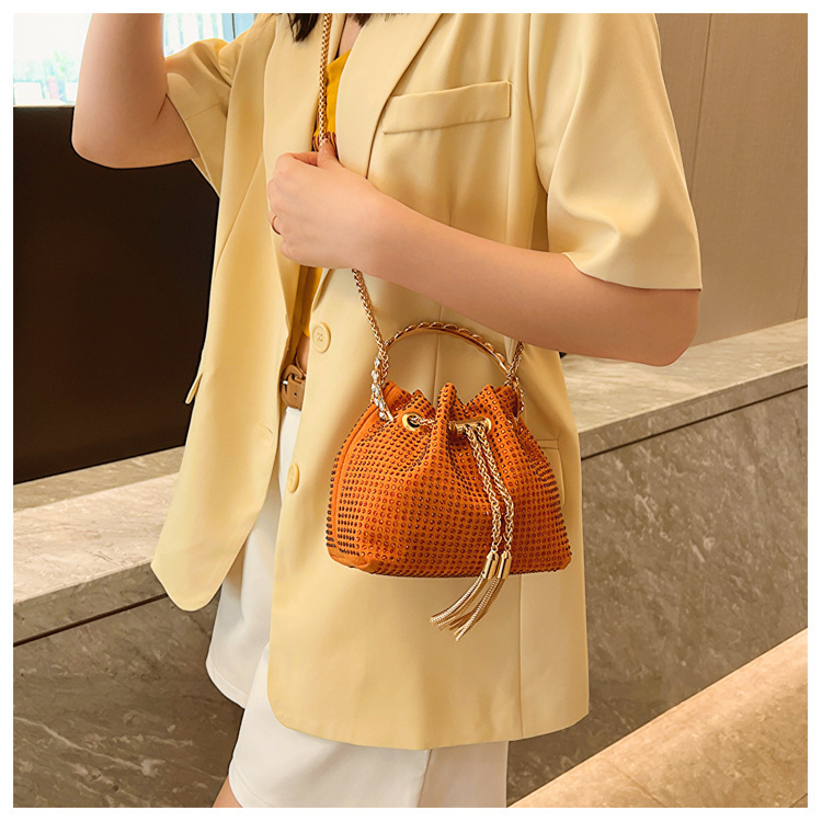 270g Weight Polyester Lining Material Sewing Thread Fashion Element String Closure Type Single Shoulder Strap Strap Type Evening Bag Bags Type Party, Shopping Occasion Pu Leather Material Solid Color Pattern All Seasons Season Women's Gender Streetwear Style Bucket Shape Medium Size Women's Medium Pu Leather Solid Color Streetwear Sewing Thread Bucket String Evening Bag 6