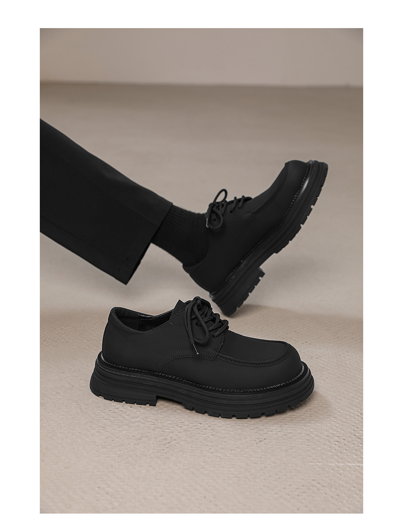 ShoeVault Herren Leder 2025 Neue Business Casual Schwarz Große Zehen Arbeits Frühling Herbst Dicke Sohle Derby Schuhe_voghion.com