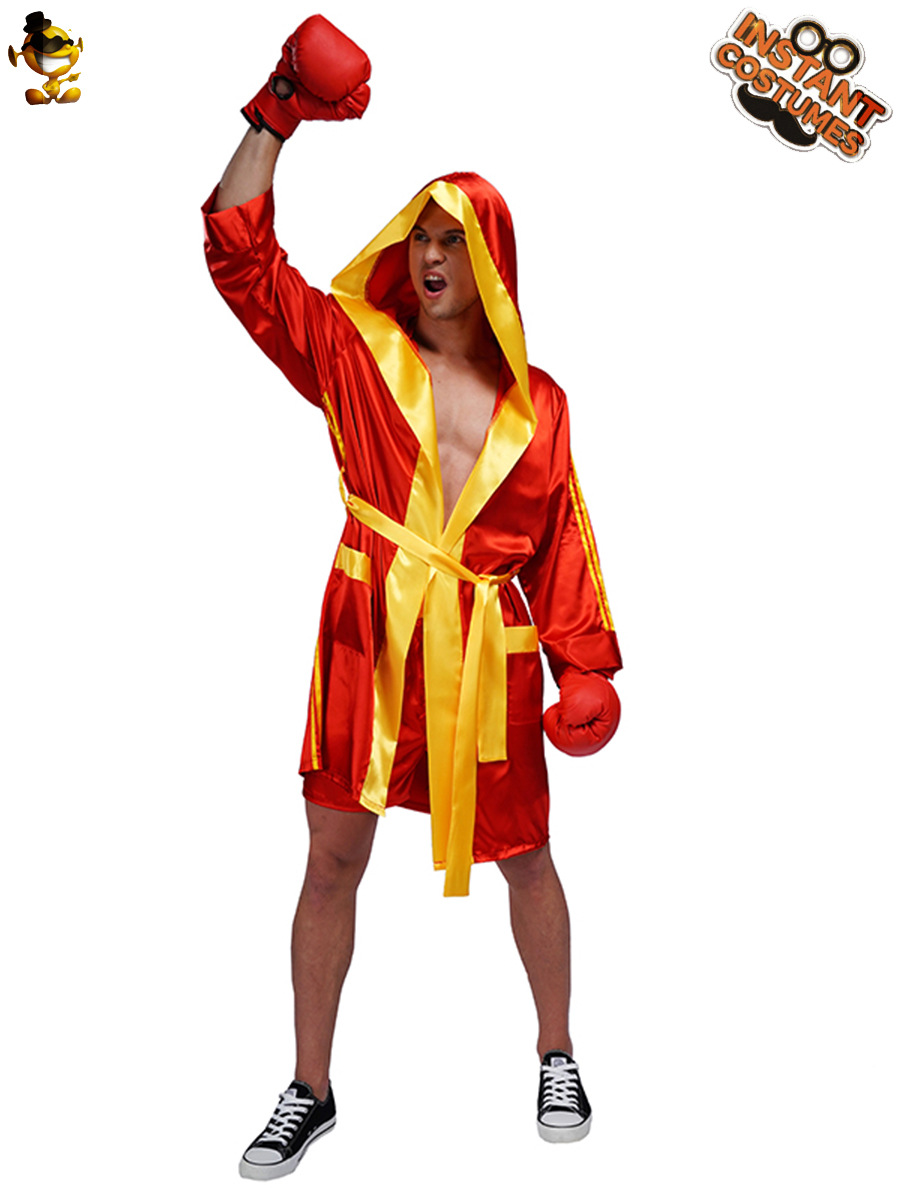 Halloween adulto boxeador de los hombres juego de rol traje de la etapa grande masculino boxeador partido rendimiento traje