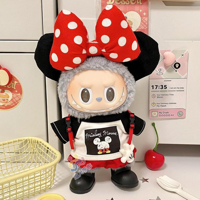 labubu3.0娃衣拉布布一代二代坐坐派对搪胶挂件可爱动物衣服17cm|undefined