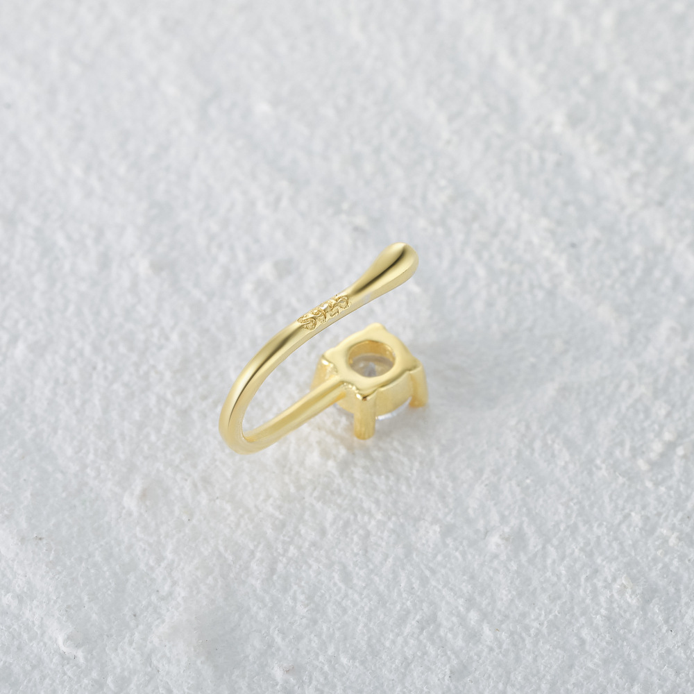 2g Weight Nose Ring Classification 1 Piece Quantity Daily, Street Occasion 925 Sterling Silver Material Star, Moon Pattern Women's Gender Plating Design Simple Style Style 1 Piece Nose Rings & Studs Simple Style Star Moon 925 Sterling Silver Plating 26