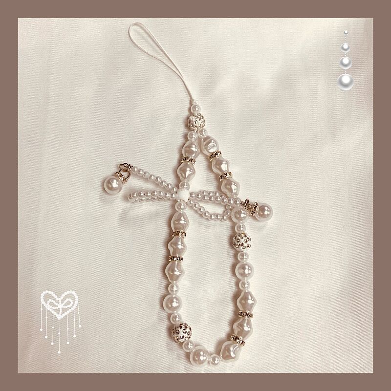 Original Ins Style High-Quality Strange Pearl Bow Shell Lanyard Ccd Camera Bag Decoration Niche Super Fairy