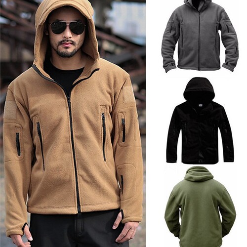 Outdoor thermal liner fleece fleece cold-proof jacket hood hooded coat