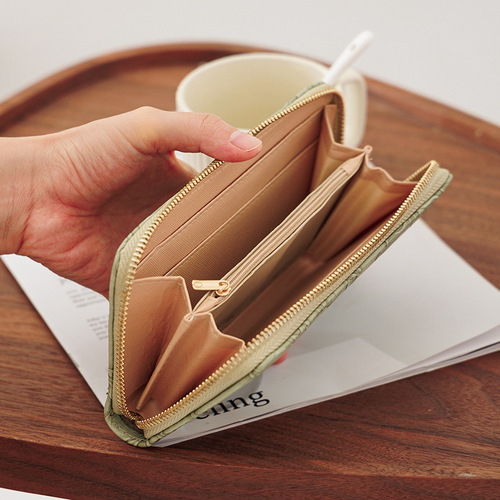 New cross-border  long wallet large capacity mobile phone bag single pull wallet multi-card slot clutch bag coin purse trend