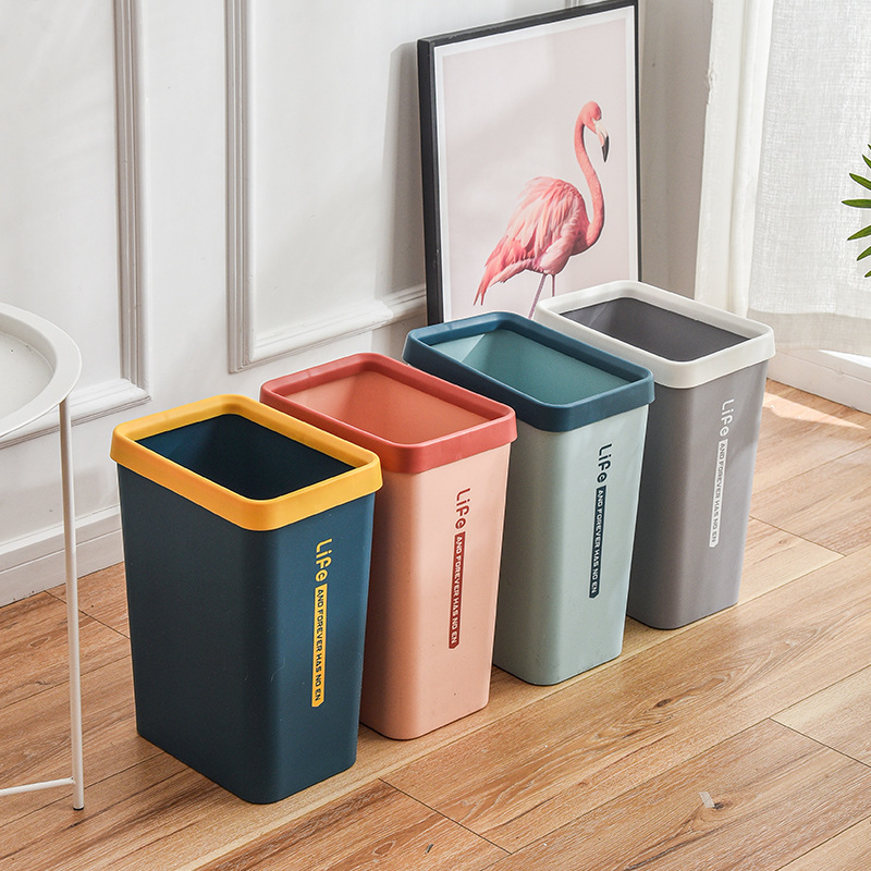 Home creative living room kitchen trash can small toilet bucket paper basket bathroom waste paper bucket without lid large trash can