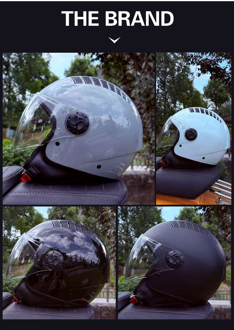 Electric Motorcycle Helmet Lightweight Retro Cruiser Helmet Unisex
