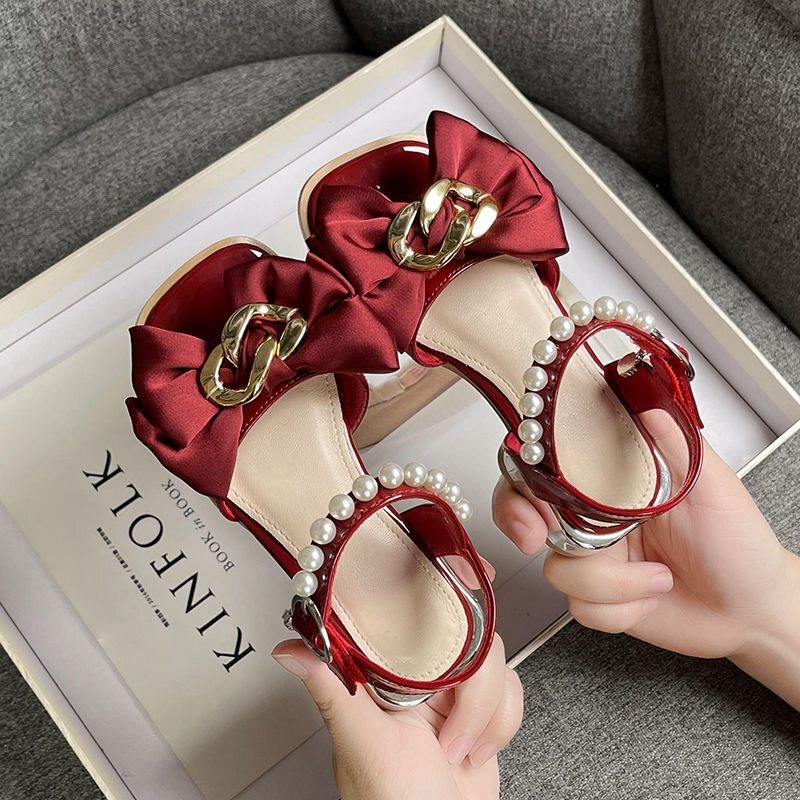 Girls' Sandals Summer 2026 New Fashion Princess Shoes Kidsren's Crystal Shoes Little Girls Open-Toed Student Shoes