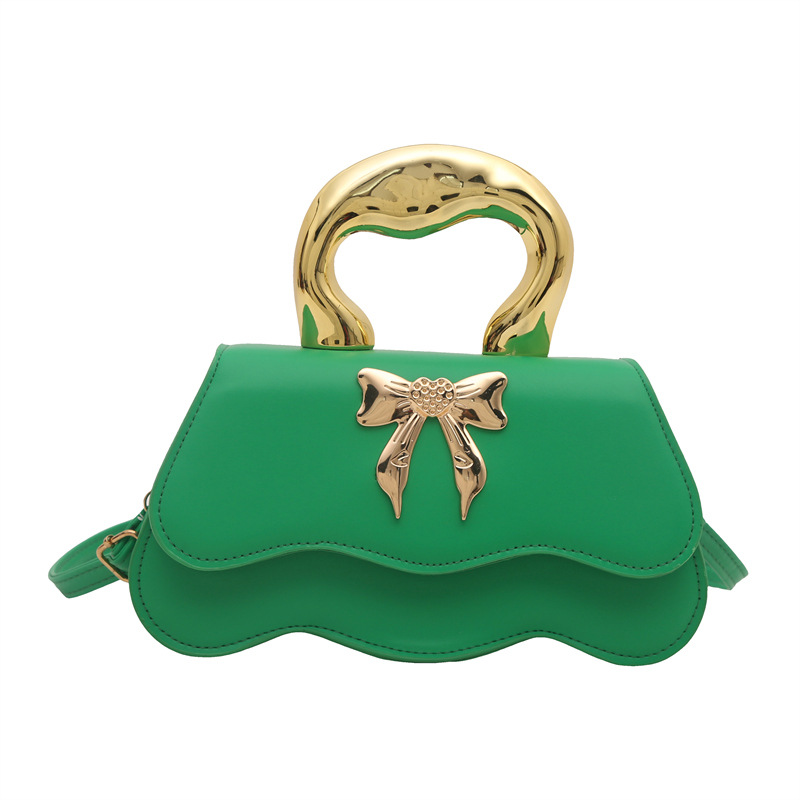 Bolso de arco ondulado damas 2024 nuevo otoño invierno bolso de hombro color caramelo estilo extranjero bolso de mochila elegante
