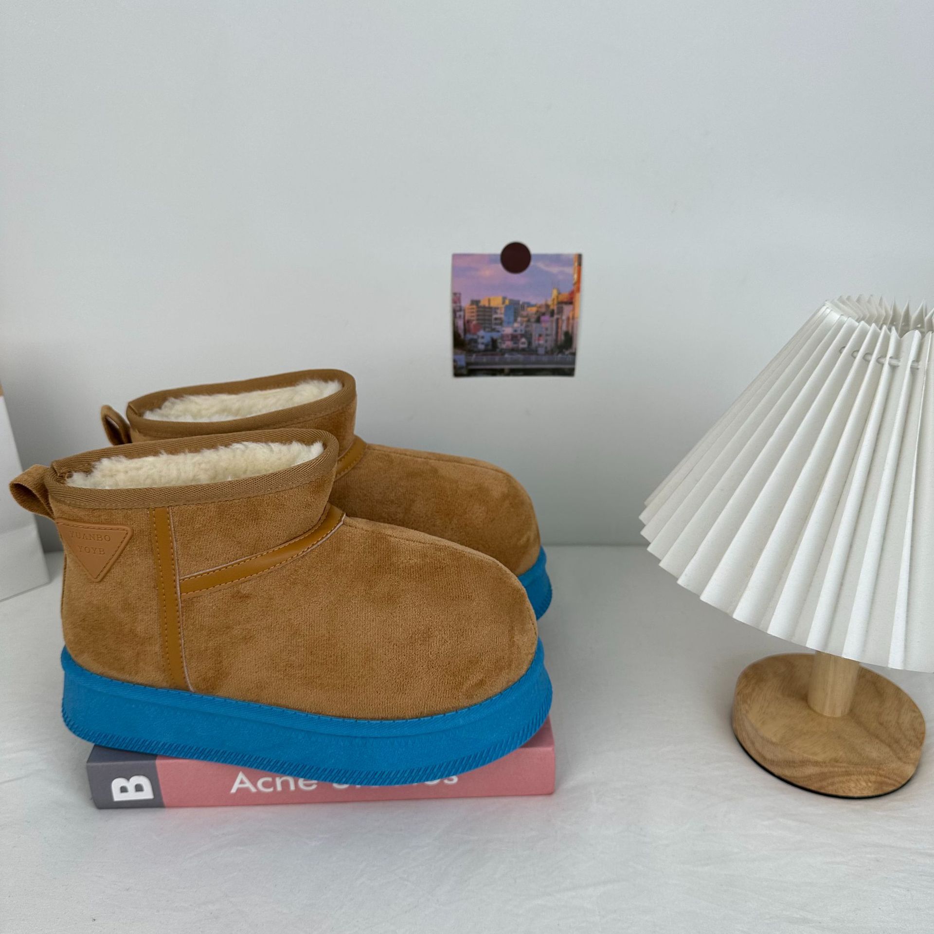 Far Wave 2025 zapatos de nieve de invierno mujer versión coreana de las botas cortas de color de plataforma Kapibala zapatos de algodón cálidos de todo fósforo image 8