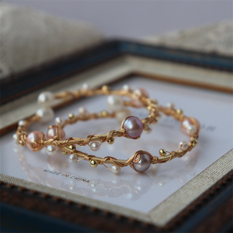 Factory direct supply fresh water pearl bracelet jewelry copper wire winding exquisite bracelet boutique supply pearl bracelet Factory direct supply fresh water pearl bracelet jewelry copper wire winding exquisite bracelet boutique supply pearl bracelet