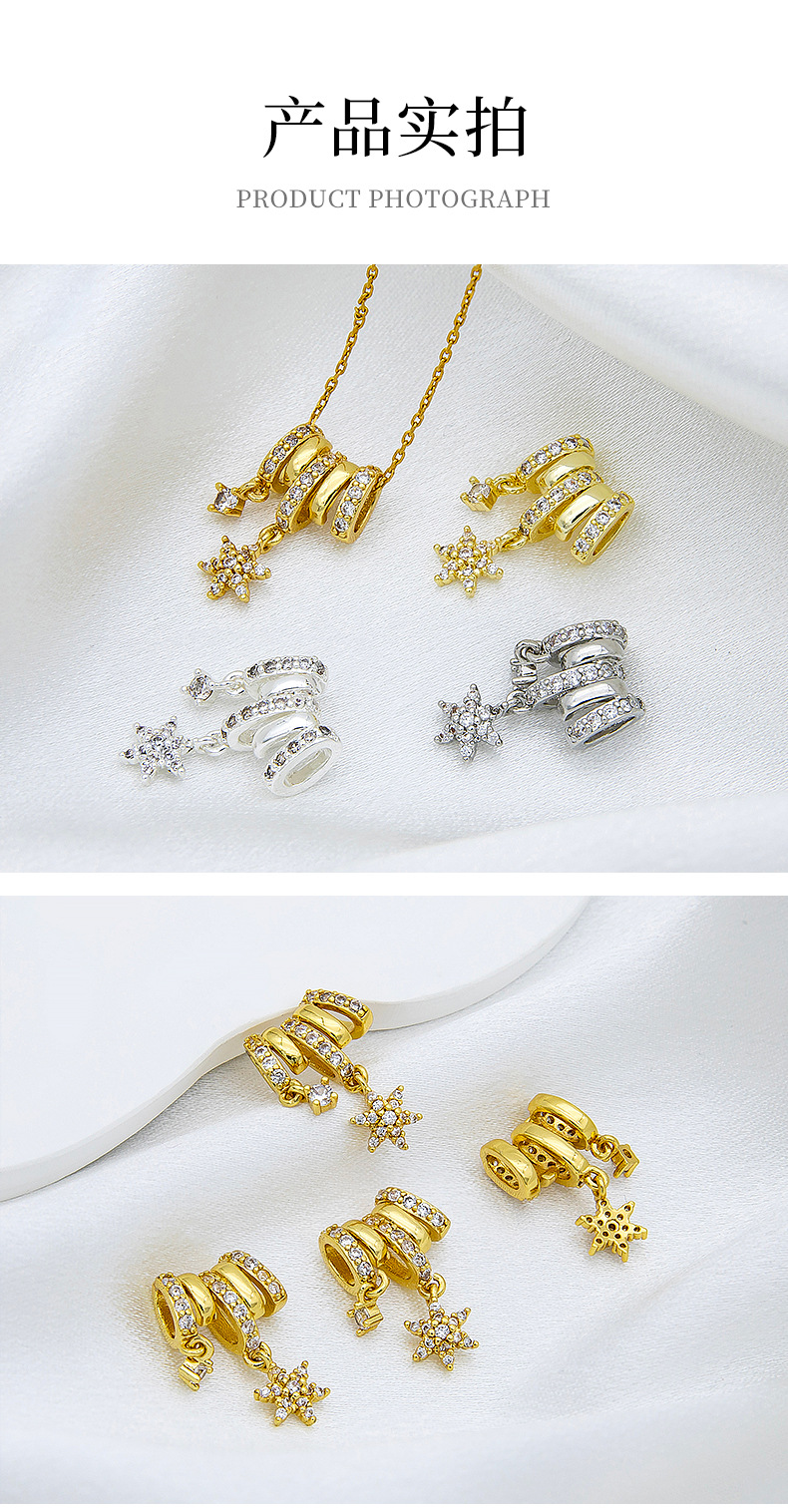 14K Gold-Filled Color-Preserving Zircon Spacer Beads Bow Snowflake Beads DIY Beaded Handmade Beaded Jewelry Materials