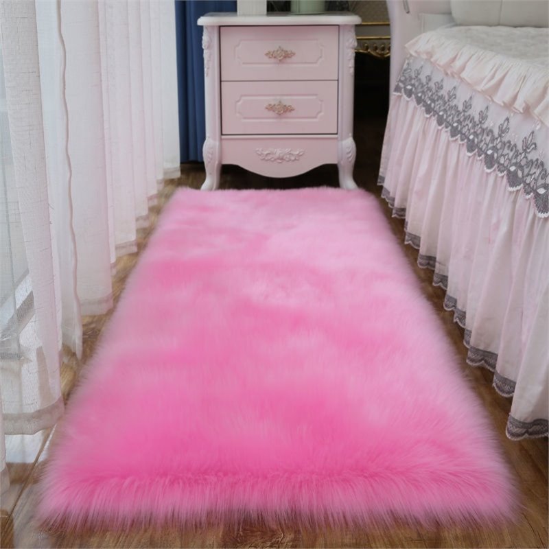 Stuffed Carpet Clothing Store Window Booth Plush Decorative Blanket Table Counter Top White Imitation Wool Mat