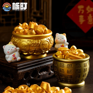 Fortune Rolling Micro Landscape DIY New Year Golden Accessories Gold ingot Cash Tree Decorations Accessories Mini Small Ornaments