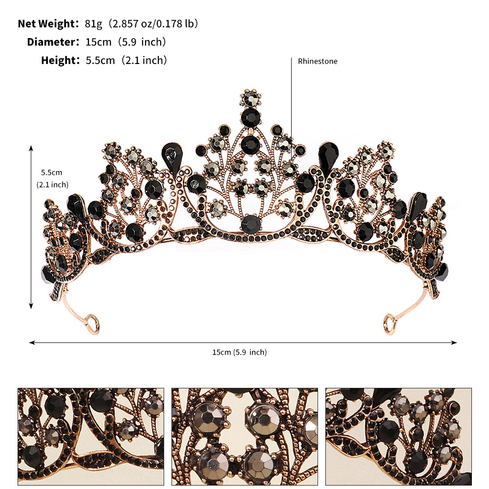 240g Weight Crown Hair Accessories Type Rhinestones, Pearl Inlay Material 1 Piece Quantity Wedding, Party Occasion Alloy Material Halloween Festival Crown Pattern Women's Gender Inlay Design Cool Style Style Halloween Cool Style Women's Crown Alloy Inlay Rhinestones Pearl Crown 19