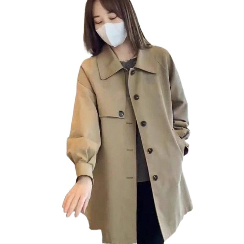 小个子中长款风衣女中长款新款春秋2025卡其色上衣外套|undefined