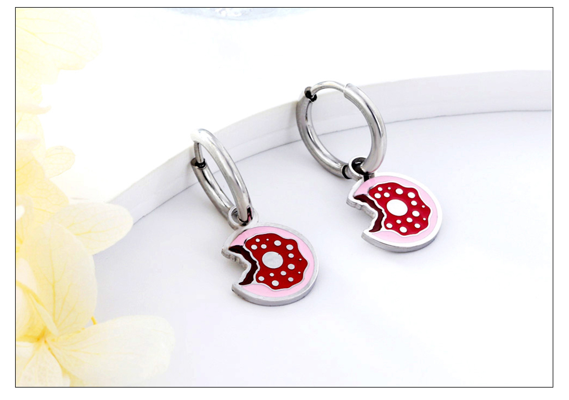 Stainless Steel Material 1 Pair Sweet Simple Style Fruit Stainless Steel Fruit Plating Drop Earrings