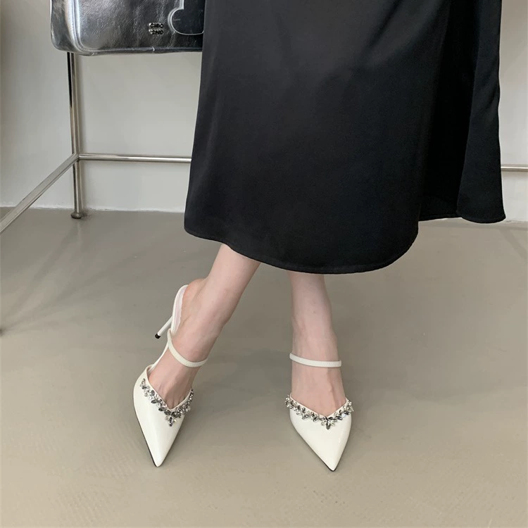 Sandals high heels, footwear, slippers pointy toe, shoes, french style