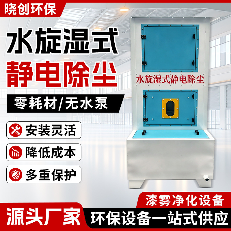 Water cyclone wet electrostatic dust collector, industrial fume and exhaust gas purification equipment, pumpless water cyclone wet dust collector