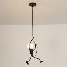 热销北欧简约吊灯餐厅客厅灯具卧室创意美式小人吊灯艺术家居灯饰