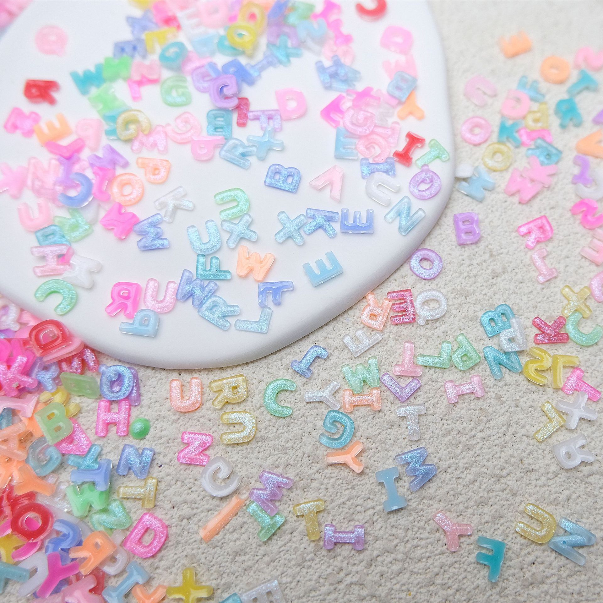 New Cartoon 26-Letter Mixed-Style Nail Art Accessories, Handmade DIY Creative Earrings, Bags, Gold-Plated Nail Decorations
