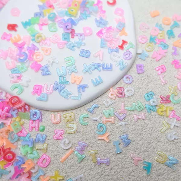 New Cartoon 26-Letter Mixed-Style Nail Art Accessories, Handmade DIY Creative Earrings, Bags, Gold-Plated Nail Decorations