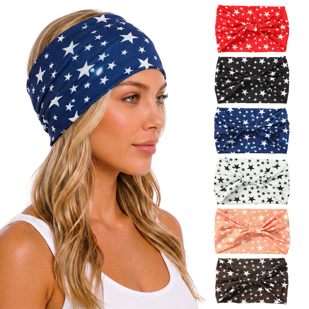2026 Cross-Border Printed Twist Wide Headband, Skin-Friendly, Sweat-Absorbent, Face-Washing Hairband, Yoga Fitness Versatile Headscarf