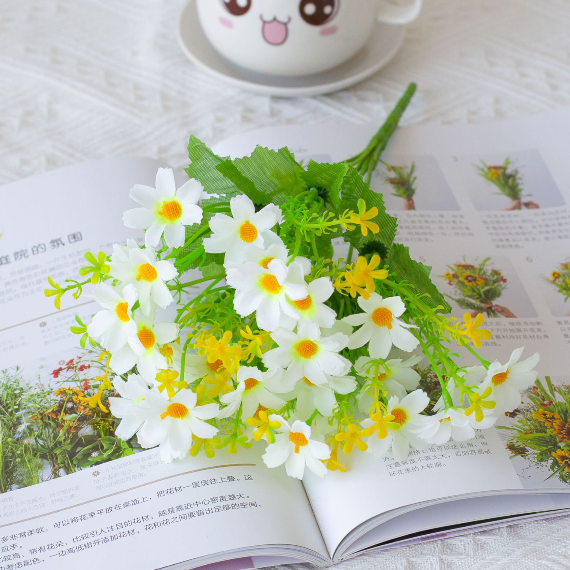 7 orquídeas de salto de horquilla jardín decorativo interior y exterior flores de seda flores falsas flores de flores de simulación