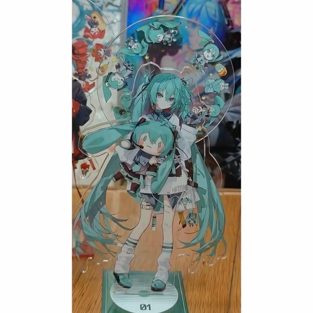 Hatsune Miku's new 2D anime-style rotating acrylic stand, self-made Hatsune Miku desktop ornament