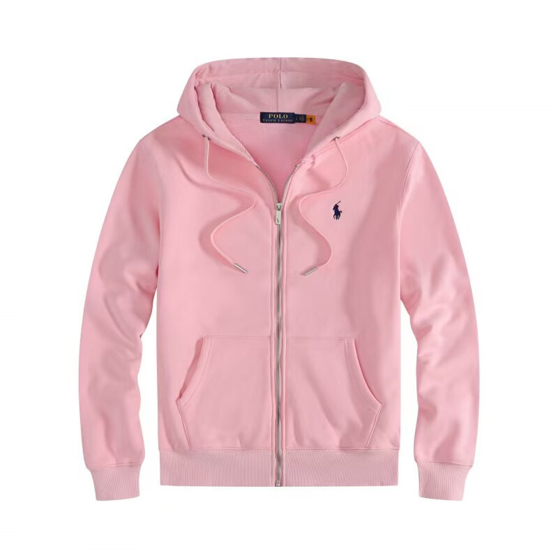 Cross-Border Rl Paul Long-Sleeved Sweatshirt Men's Casual Pure Color Embroidered Pony Logo Zipper Cardigan Hooded Jacket