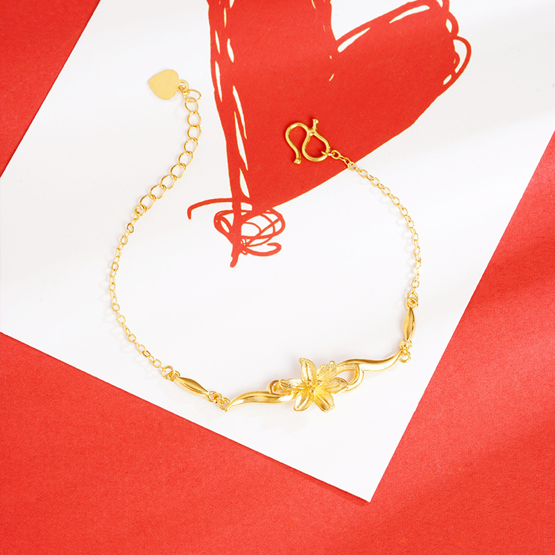 Vietnam arena oro flor pulsera ajustable temperamento femenino todo partido estilo antiguo patrimonio durante mucho tiempo no se desvanece en vivo suministro al por mayor