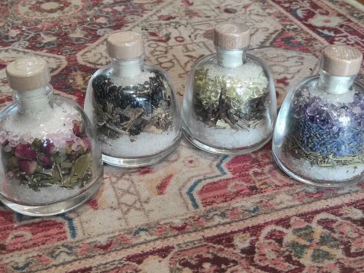 Wicca 魔法小巫瓶草药玻璃瓶子 水晶许愿瓶 四种能量摆件 仪式工具 图 2