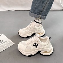 明星同款厚底老爹鞋女2025新款春季爆款轻便增高白鞋女鞋运动鞋子