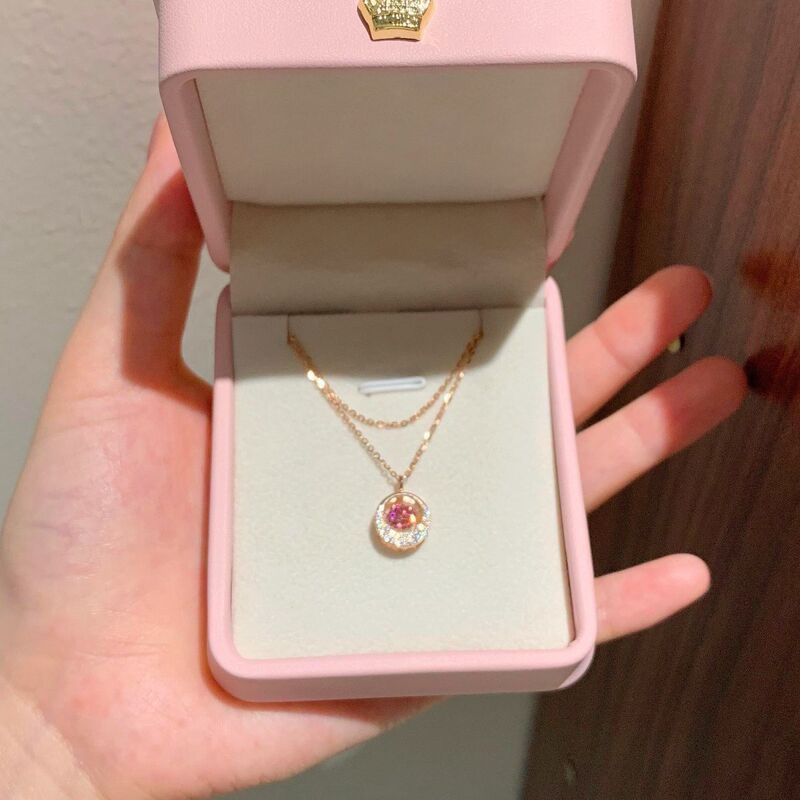 Beating Heart Rose Gold Necklace for Women, Niche Light Luxury High-End Fashion Design Style, New Popular Clavicle Chain