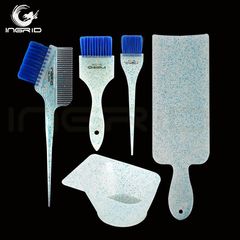 Glitter pearlescent hair dye set, hair baking oil bowl, hair dye tool, transparent frosted hair dye comb, highlighting board, mixing bowl