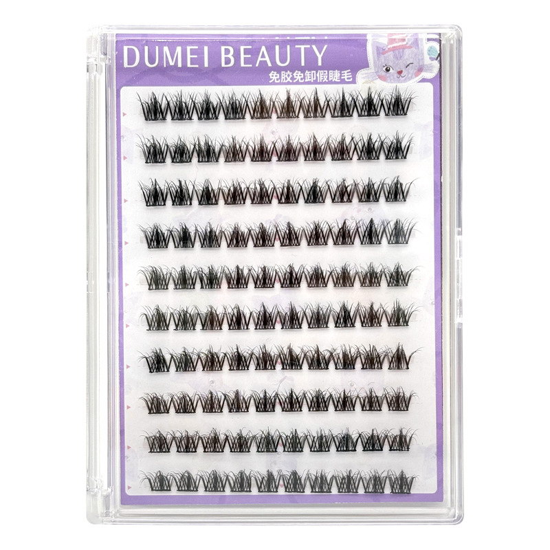 Envío gratis 10 filas de pestañas postizas autoadhesivas sin pegamento para mujeres 5D lazy trilogy pestañas artificiales naturales girasol grueso