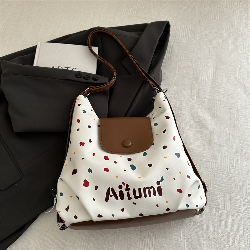 Bolso de mujer 2024 nuevo otoño y invierno retro gran capacidad de hombro único punto de onda de moda universal bolso suave