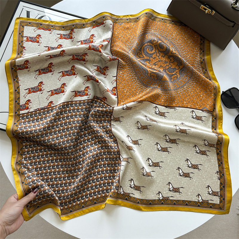 白黒の幾何学のストライプの韓国版の百合のシルクのスカーフの桑のシルクのスカーフの女性の春夏のファッションの薄いタイプのスカーフの贈り物