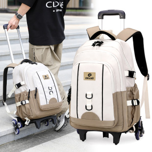 Natural Fish Student Trolley Bag Primary School Junior High School Student Backpack Male High School Student Large Capacity Climbing Backpack