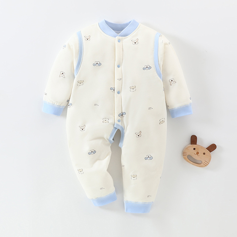 40g thin cotton baby jumpsuit cotton long sleeve quilted baby ha clothes spring and autumn newborn baby plus cotton climbing clothes