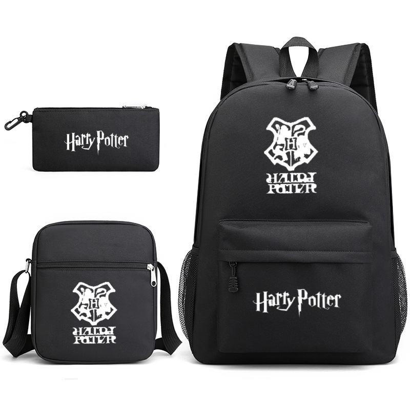 Harry Potter Academy Insignia harry potter mochila mochila escolar de estudiante bandolera estuche para lápices traje de tres piezas