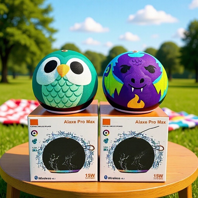 Bluetooth Speaker Alaxe Pro Max/Devil Owl Pattern Audio Home Outdoor Waterproof Subwoofer